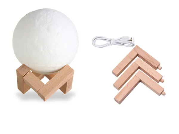 Φωτιστικό με φωτεινό φεγγάρι, 3D λάμπα φεγγαριού