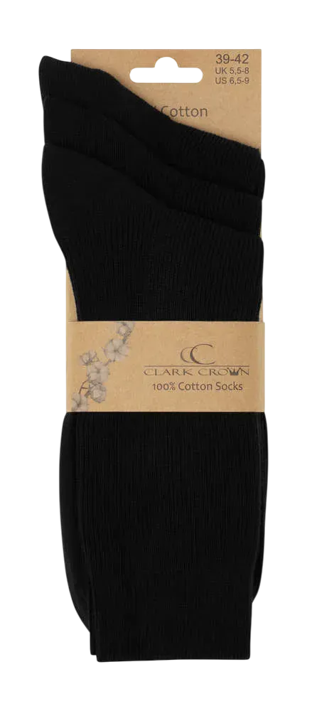 Clark Crown® - Premium Ανδρικές Κάλτσες 100% Βαμβάκι 3Ζευ.