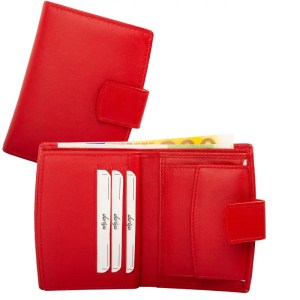 Πορτοφόλι με εξωτερικό κούμπωμα Nappa δερμάτινο combinati