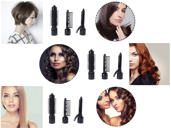 Πιστολάκι μαλλιών, σίδερο για μπούκλες, βούρτσα, σετ 4 σε 1