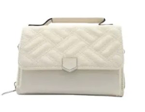 Τσάντα με σχέδια με μεταλλική διακόσμηση - μπέζ