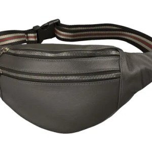 Τσαντάκι μέσης με μεταλλικό φερμουάρ – δερμάτινο