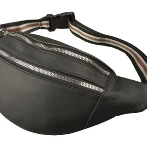 Τσαντάκι μέσης με μεταλλικό φερμουάρ – δερμάτινο