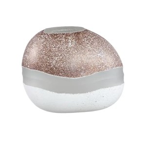 Βάζο PTMD Sibylle λευκό/καφέ 23 cm
