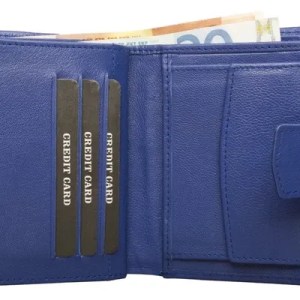 Πορτοφόλι με εξωτερικό κούμπωμα Nappa δερμάτινο combinati