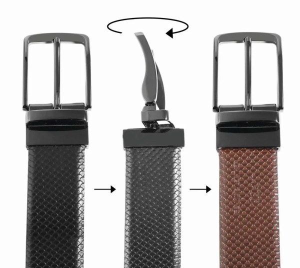 Ζώνη Leonardo Verrelli από γνήσιο δέρμα διπλής όψης