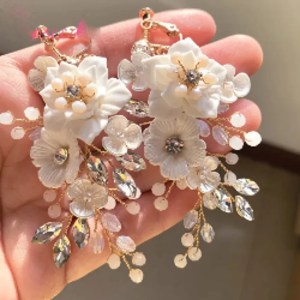 BOHO Σκουλαρίκια γάμου με κρύσταλλα ζέυγος