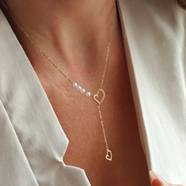 ECARLA Κολιέ από ανοξείδωτο ατσάλι επιχρ. με χρυσό 14κ