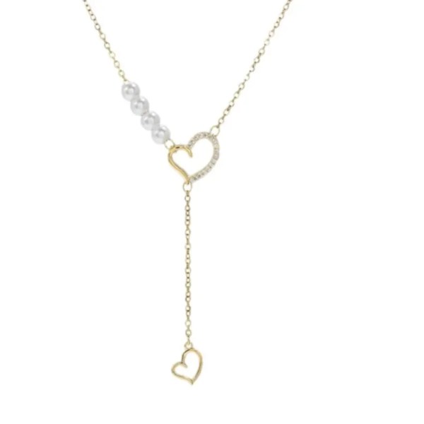 ECARLA Κολιέ από ανοξείδωτο ατσάλι επιχρ. με χρυσό 14κ