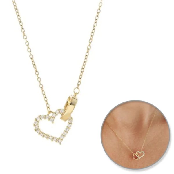 ECARLA Κολιέ από ανοξείδωτο ατσάλι επιχρυσ. με χρυσό 14k