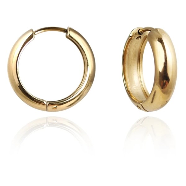 ECARLA Σκουλαρίκια από ανοξείδωτο ατσάλι επιχρυσωμένα με χρυσό 14k