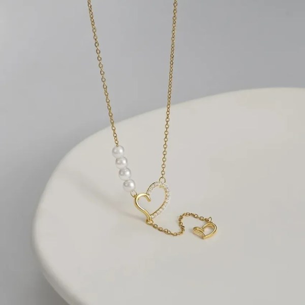 ECARLA Κολιέ από ανοξείδωτο ατσάλι επιχρ. με χρυσό 14κ