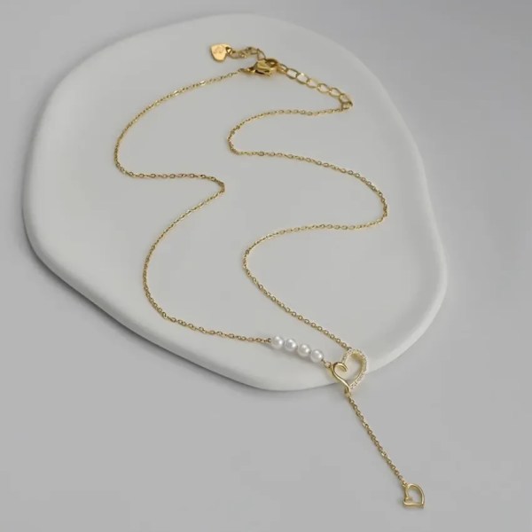 ECARLA Κολιέ από ανοξείδωτο ατσάλι επιχρ. με χρυσό 14κ