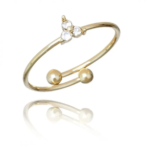 ECARLA Δαχτυλίδι από ανοξείδωτο ατσάλι επιχρ. με χρυσό 14k