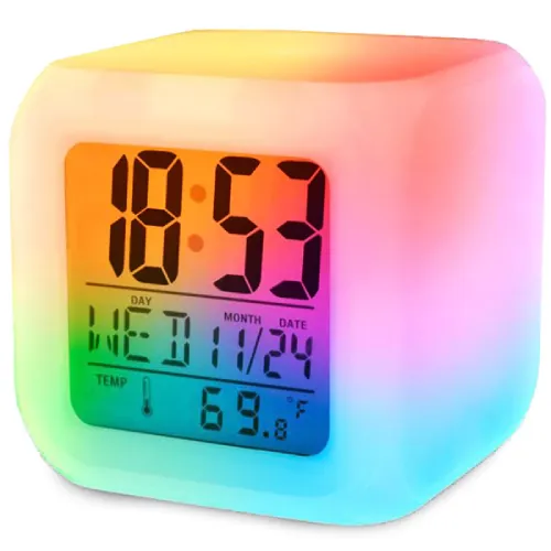 Ξυπνητήρι LCD θερμόμετρο χαμαιλέοντας που λάμπει