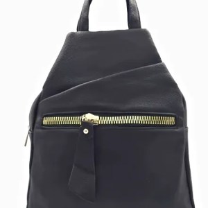 Απαλό σακίδιο πλάτης με μοτίβο λίτσι  - μαύρο