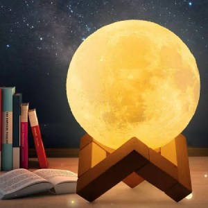 Φωτιστικό με φωτεινό φεγγάρι, 3D λάμπα φεγγαριού