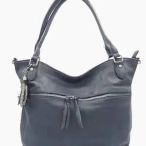 Τσάντα Shopper με μαργαριτάρι διακόσμηση - μπλέ - Image 1