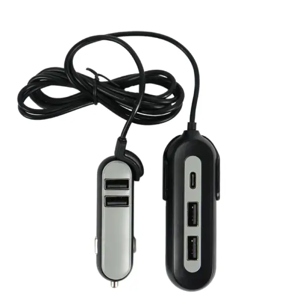 Φορτιστής αυτοκινήτου 5x USB/USB-C 150 cm - Image 1
