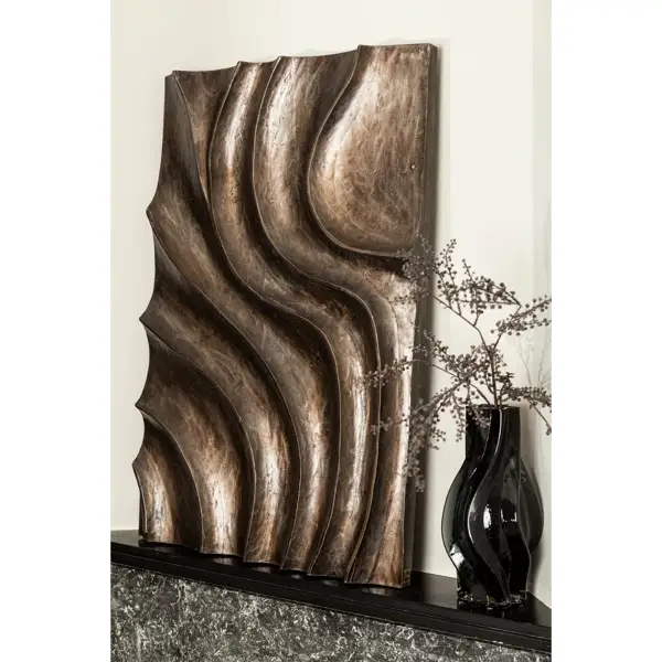 PTMD Βάζο Florence – Μαύρο Γυαλί 32cm - Image 2