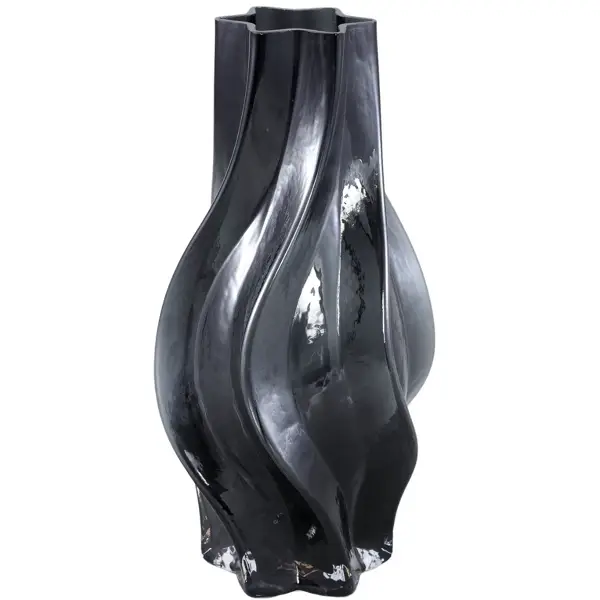 PTMD Βάζο Florence – Μαύρο Γυαλί 32cm - Image 1