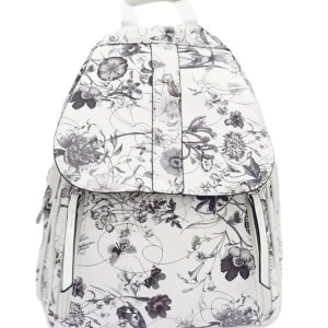 Γυναικείο Σακίδιο Πλάτης από Συνθετικό Δέρμα με Φλοράλ Σχέδιο