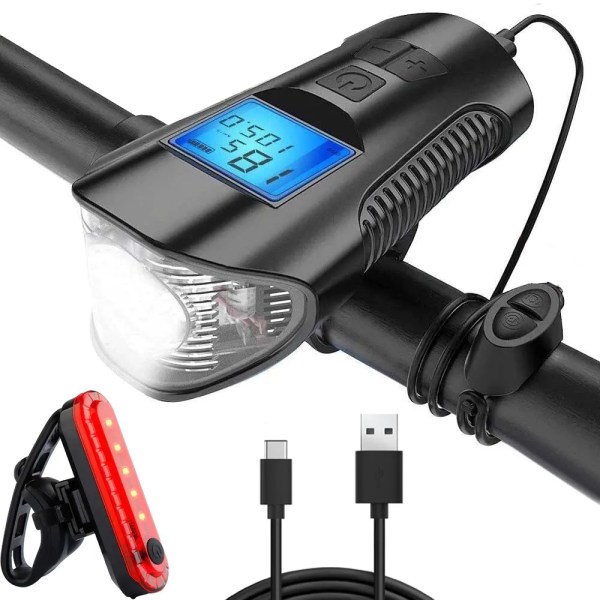3σε1 Φως Ποδηλάτου με LED, Κόρνα & Χιλιομετρητή
