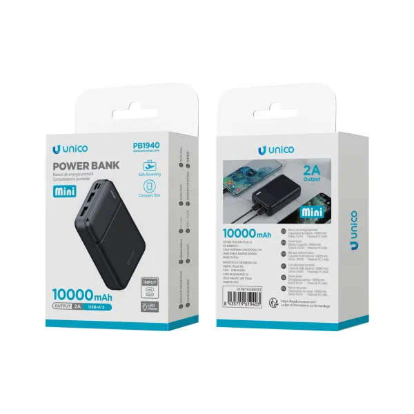 UNICO POWERBANK MINI 10000 mAh 2A 2 ΘΥΡΕΣ USB10 W - Image 3
