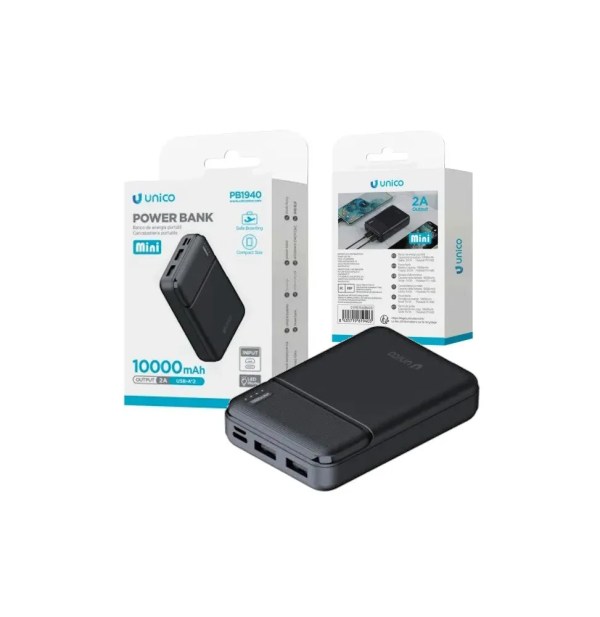 UNICO POWERBANK MINI 10000 mAh 2A 2 ΘΥΡΕΣ USB10 W
