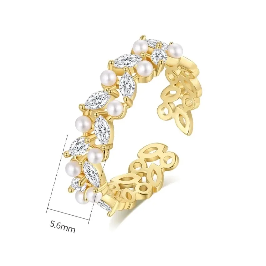ECARLA Δαχτυλίδι από επιχρ,,14k χειρουργικό ατσάλι - Image 2